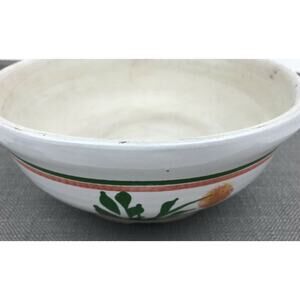 Vintage Lee’s Pottery Hand Painted Floral Fruit Bowl Planter Cream 8.5in x 3in